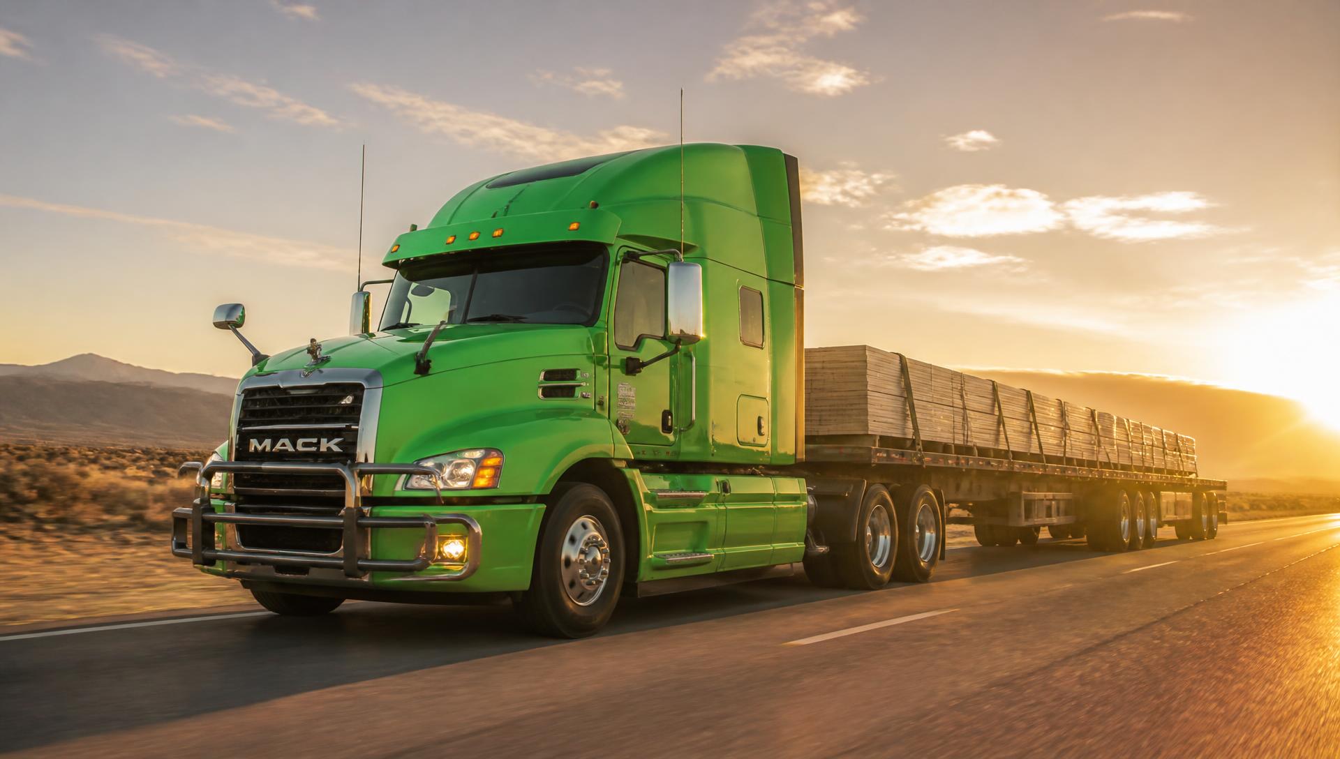 Semi truck hauling freight on a US highway